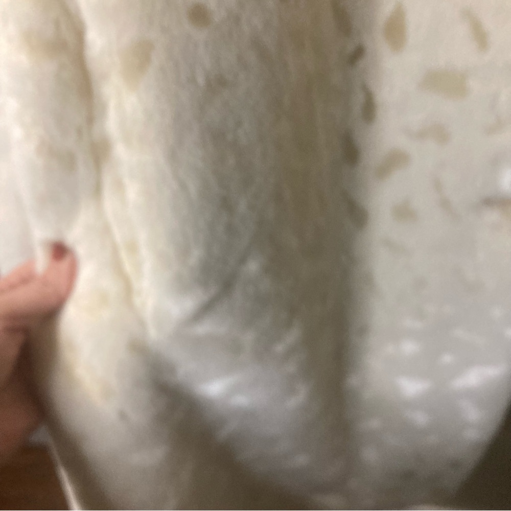 Giacca Cream Reversible Faux Fur Hooded Unique Coat Medium - Picture 12 of 16
